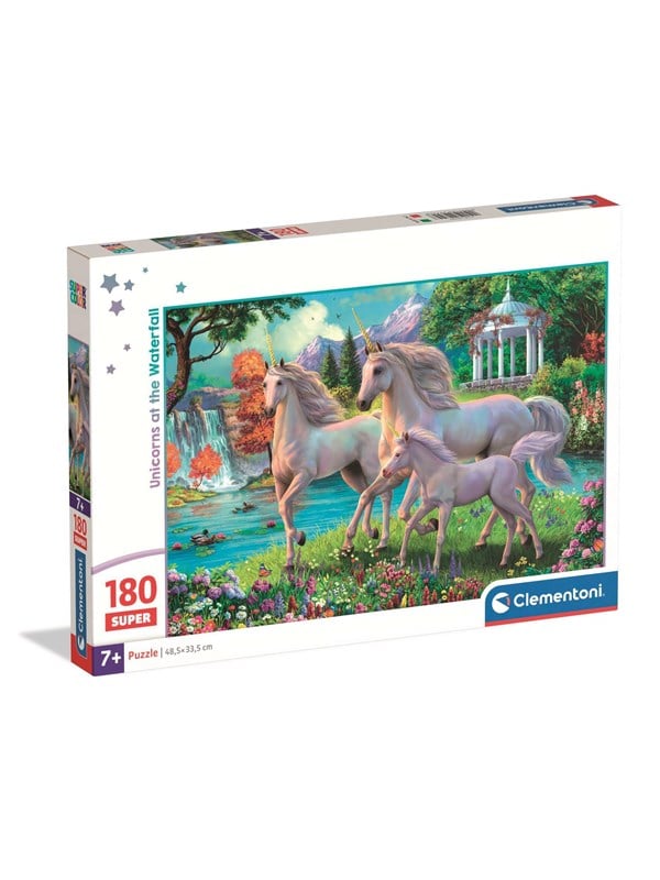 Clementoni Puzzle Unicorns at the Waterfall 180 pieces (Super) 2D Puslespil
