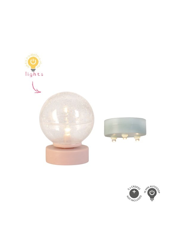 Micki Lundby gulvlampe og spotlight med lys. Bruger 2x CR2032 batterier (medfølger ikke); 15-minutters automatisk slukning.