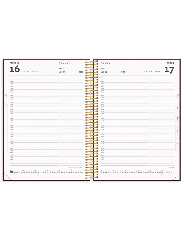 Timekalender 2027 dag soft touch trend Mayland 17 x 23,5 cm