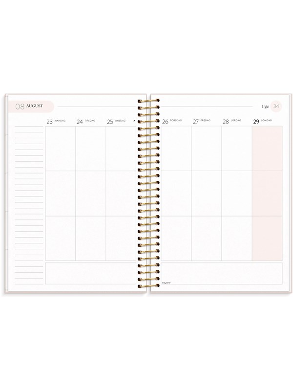 Livsstilskalender, Mayland Life Planner 175x216mm år: 2027, beige