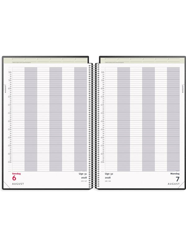 Dagskalender, Mayland Classic, 236x323mm år: 2028, sort,