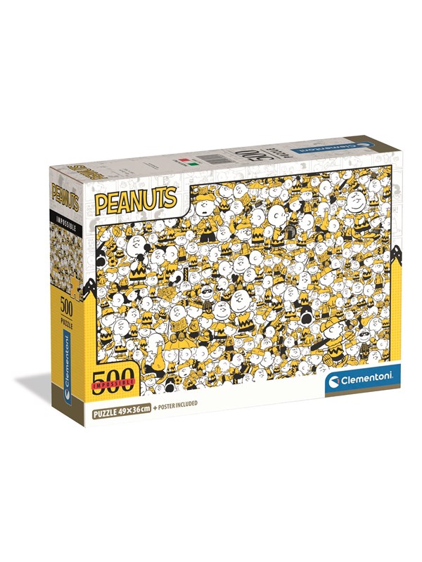 Clementoni Puzzle Impossible Peanuts - Compact Box 500 pieces 2D Puslespil