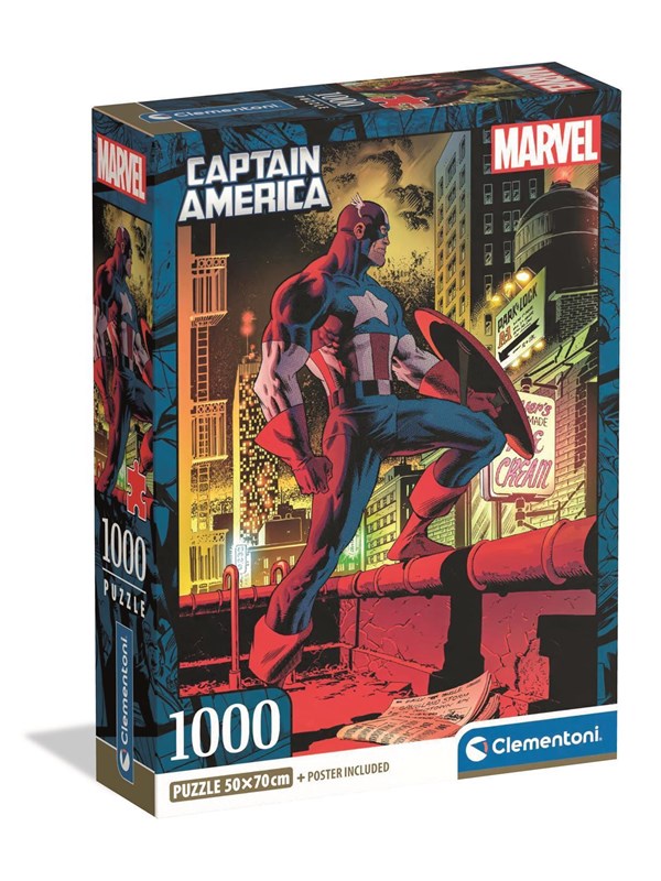 Clementoni Puzzle HQC Marvel Captain America 1000 pieces 2D Puslespil