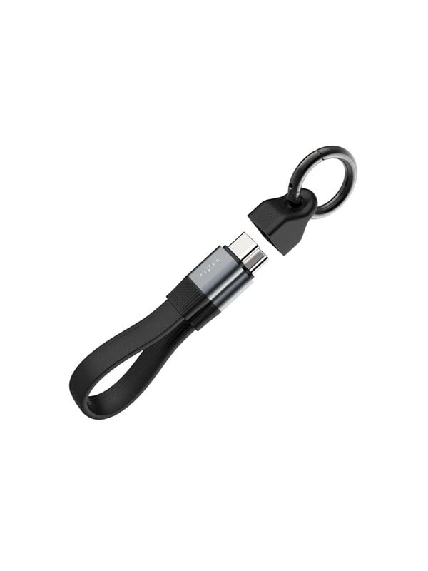 Fast kabel FIXED Clip Cable USB-C/USB-C m. karabin, 3.2 Gen 2 10Gb/s, 4K60Hz, PD 240W, sort