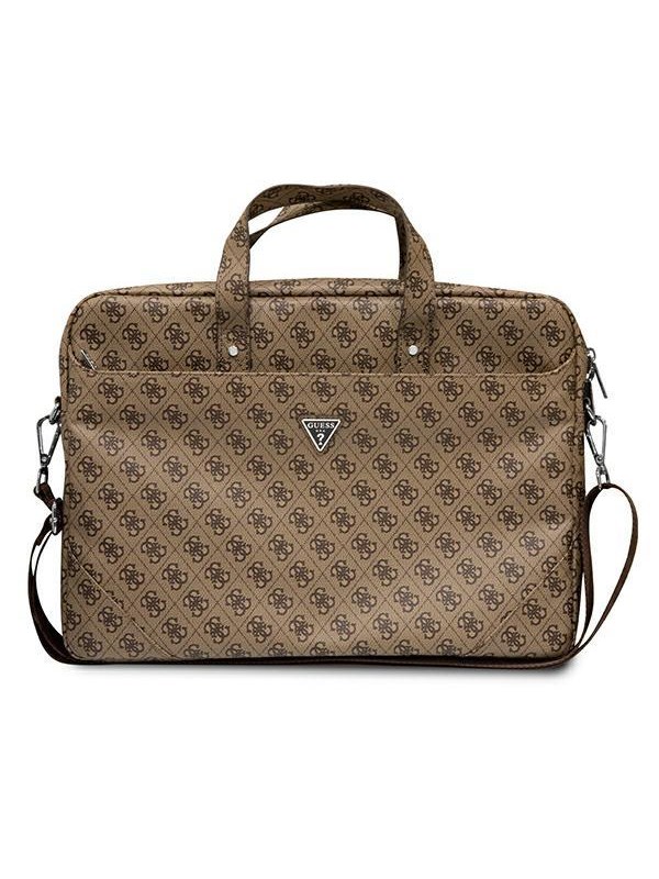 Torba Guess Guess Torba GUCB15P4TW 16" brazowy/ brown Saffiano 4G Hot Stamp Triangle Logo