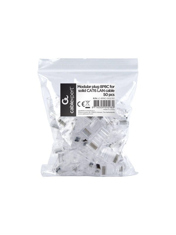 Cablexpert - Netværk-konnektor - RJ-45 (han) - ikke afskærmet - CAT 6 (pakke med 50)
