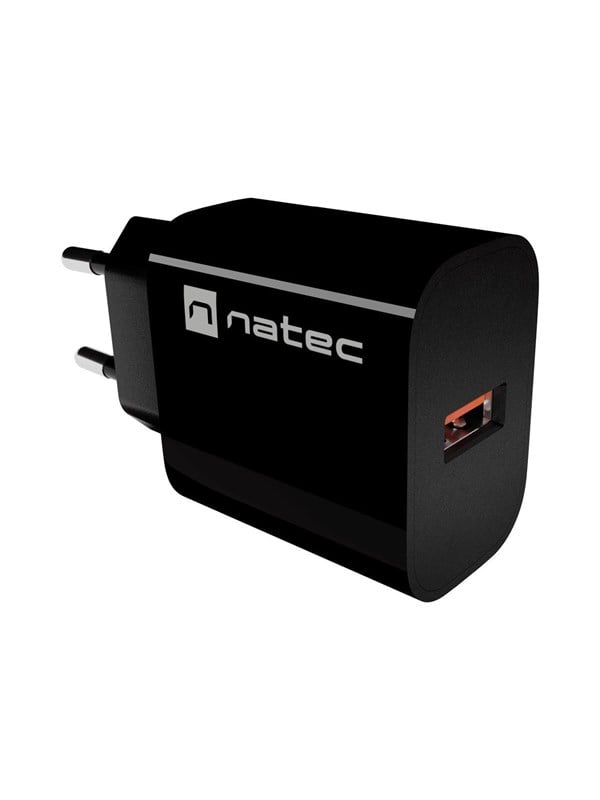 Natec Ribera vægoplader 1 x USB-A 18 W - sort