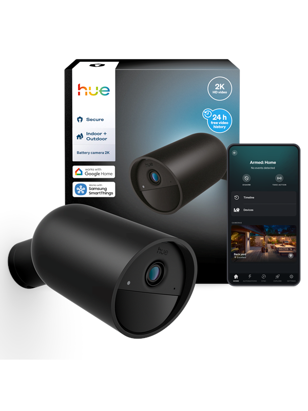 Philips Hue Secure overvågningskamera, 2K, sort