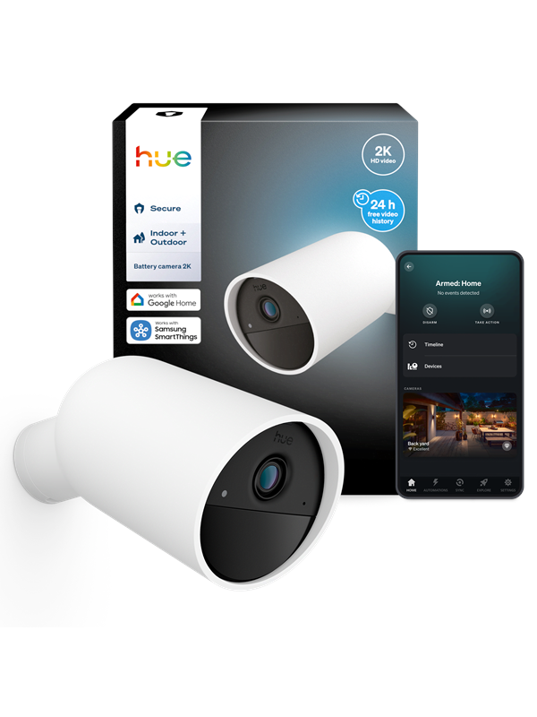 Philips Hue Secure overvågningskamera, 2K, hvid