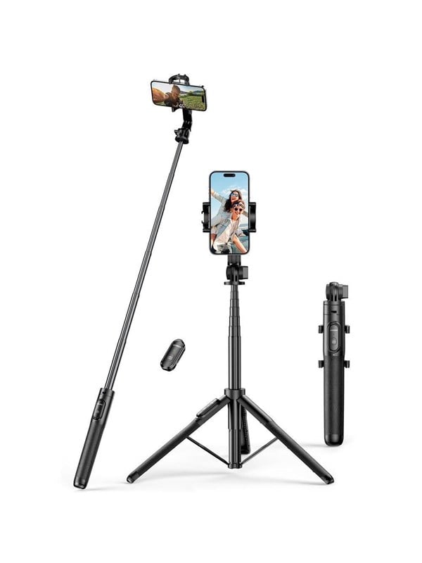 UGREEN LP586 Selfie stick telescopic tripod with Bluetooth remote control - 1.5m - Black UGREEN LP586 Selfie stick telescopic tripod with Bluetooth remote control - 1.5m - Black