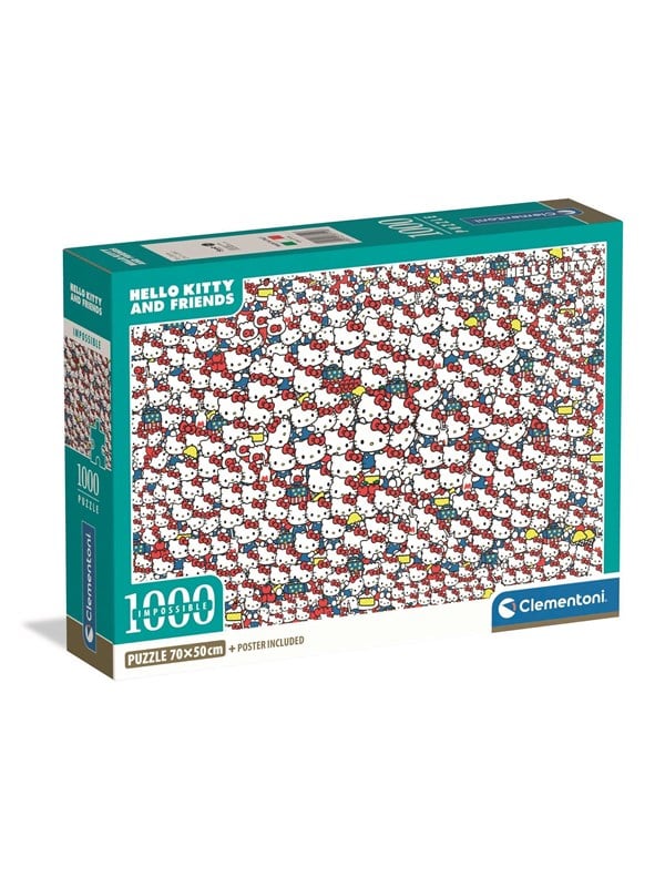 Clementoni Puzzle Impossible Hello Kitty - Compact Box 1000 pieces 2D Puslespil