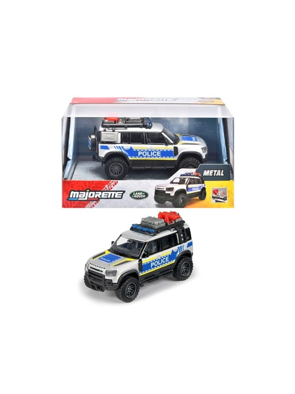 Majorette Land Rover Defender 90 politi, 12,5cm