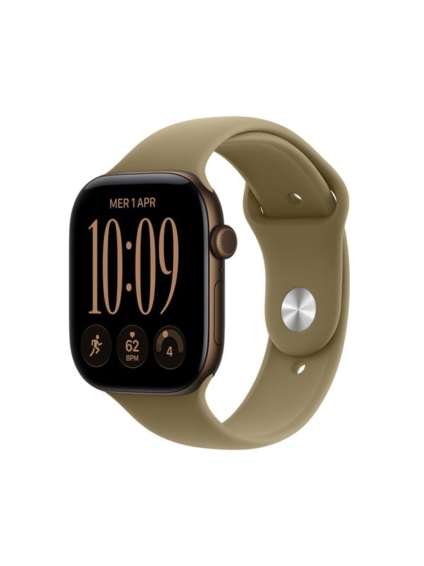 Apple Watch Series 12 GPS + Cellular 46mm Dark Bronze Aluminium Case with Olive Sport Band - S/M