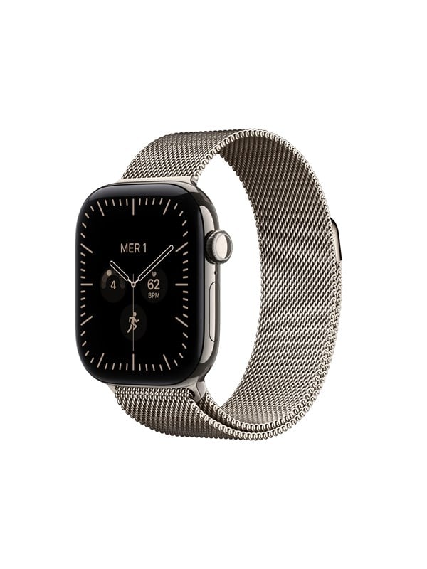 Apple Watch Series 12 GPS + Cellular 42mm Natural Titanium Case with Natural Milanese Loop