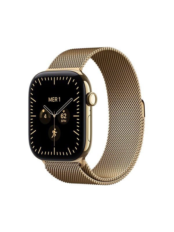 Apple Watch Series 12 GPS + Cellular 46mm Radiant Gold Titanium Case with Radiant Gold Milanese Loop - M/L
