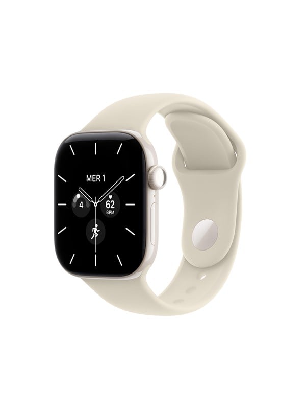 Apple Watch Series 12 GPS + Cellular 42mm Pearl White Ceramic Case with Sand Sport Band - S/M