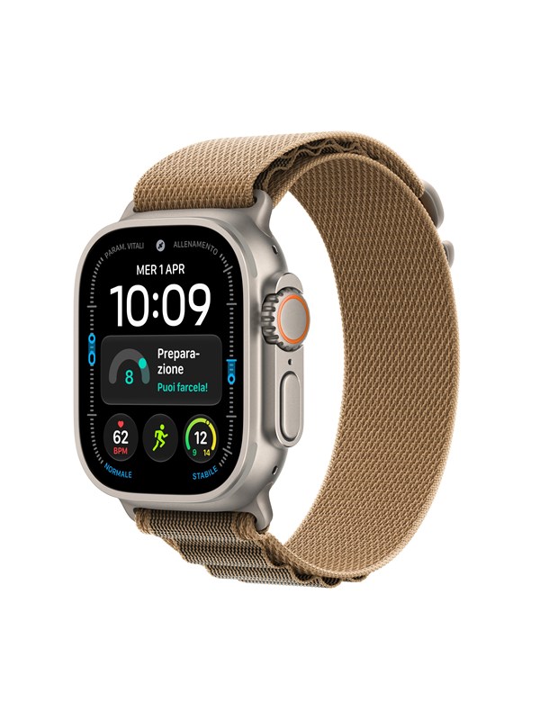 Apple Watch Ultra 4 GPS + Cellular 49mm Natural Titanium Case with Desert Alpine Loop - S