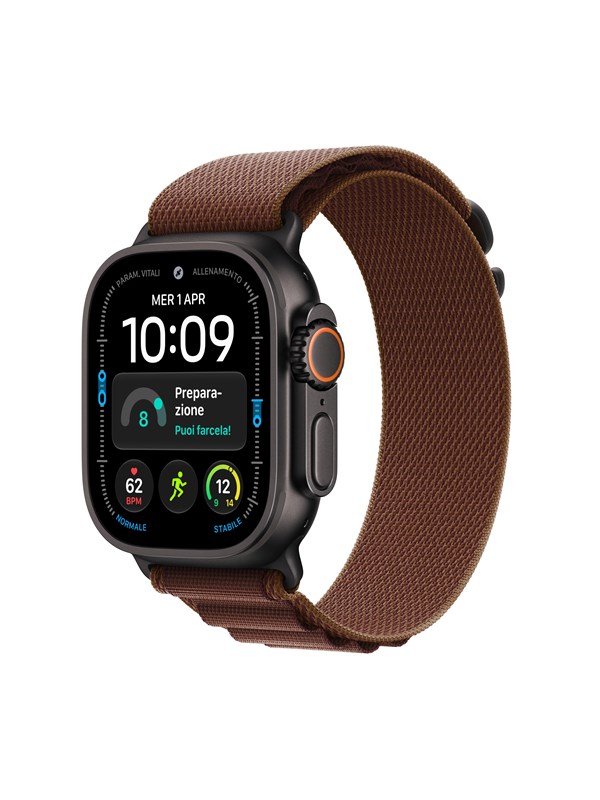 Apple Watch Ultra 4 GPS + Cellular 49mm Black Titanium Case with Burgundy Alpine Loop - S