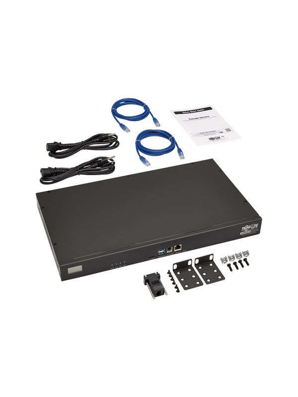 Tripp Lite Eaton Series 16-Port Serial Console Server USB Ports (2) - Dual GbE NIC 16 Gb Flash Wi-Fi Desktop/1U Rack TAA