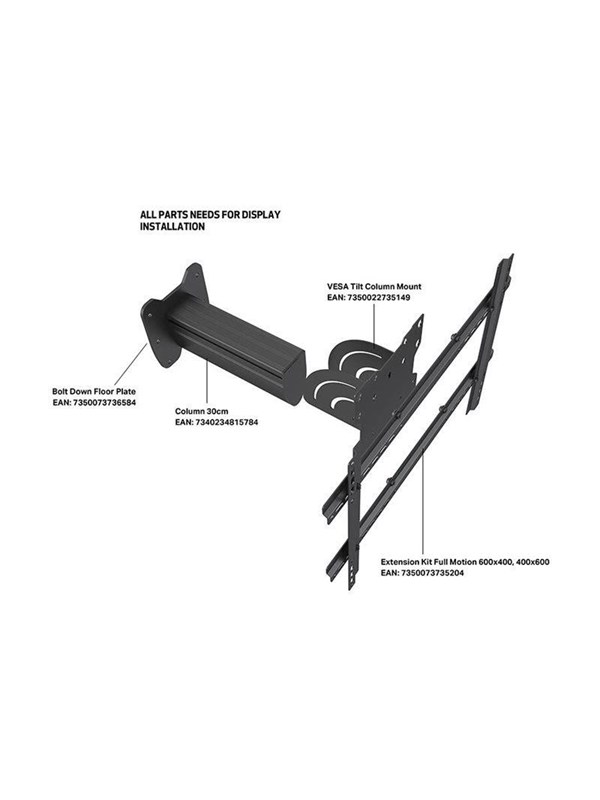 Multibrackets M Pro Series mounting component - 30 cm - black - Maks - Maks størrelse