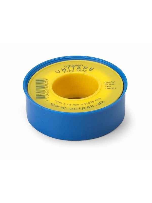 Unitape gevindtape, 12 x 0,075 mm, 12 meter rulle