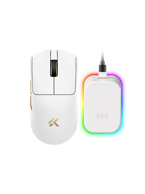 MCHOSE K7 V2 Ultra+ Lightweight Wireless - Gaming Mus - Optisk - 6 knapper - Hvid