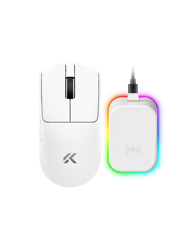 MCHOSE K7 V2 Pro+ Lightweight Wireless - Gaming Mus - Optisk - 6 knapper - Hvid