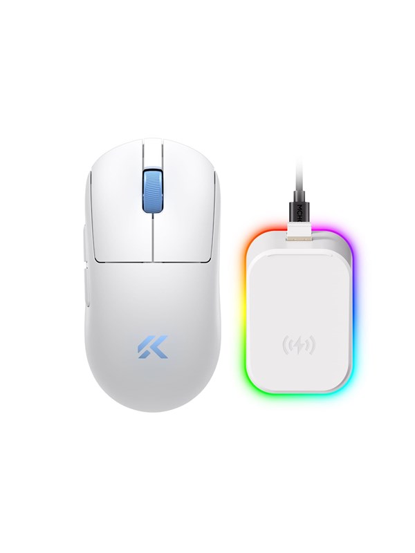 MCHOSE A7 V3 Ultra+ Lightweight Wireless Sky White - Gaming Mus - Optisk - 6 knapper - Hvid