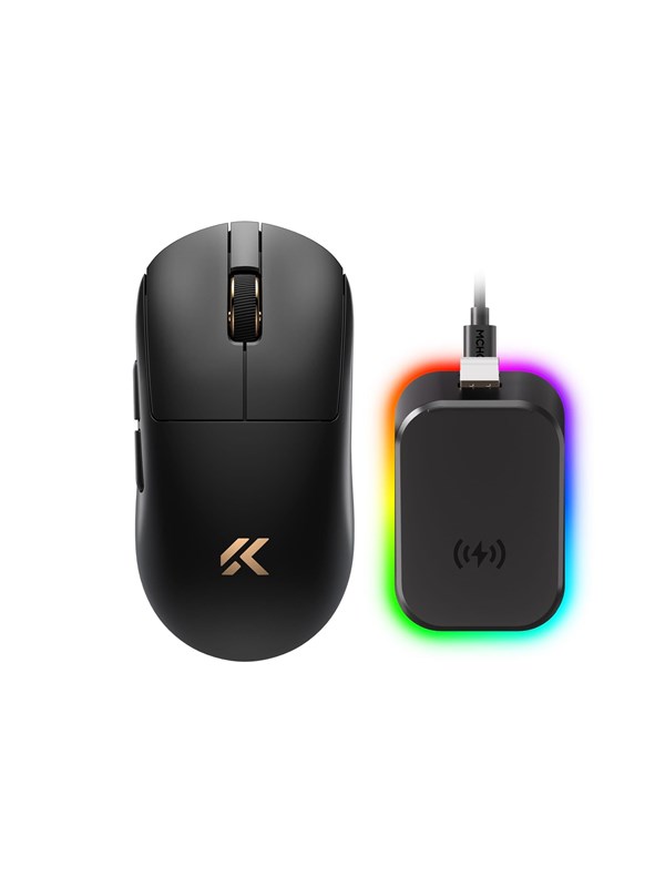 MCHOSE A7 V3 Ultra+ Lightweight Wireless Black Gold - Gaming Mus - Optisk - 6 knapper - Sort