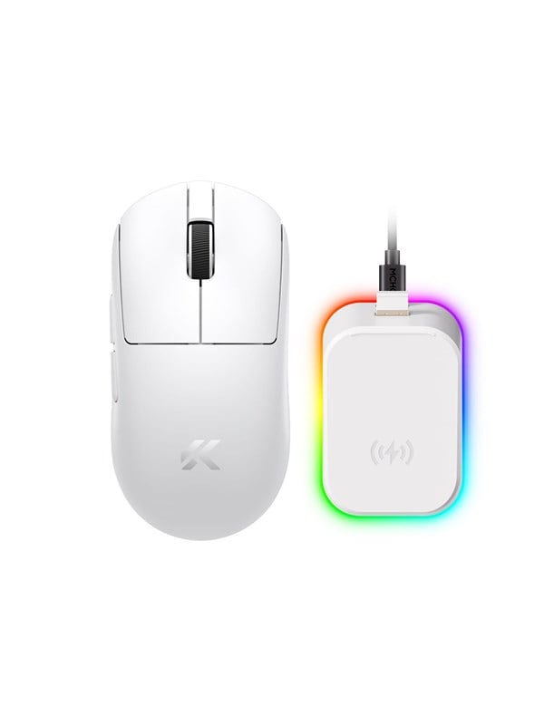 MCHOSE A7 V3 Ultra+ Lightweight Wireless Black Gold - Gaming Mus - Optisk - 6 knapper - Hvid
