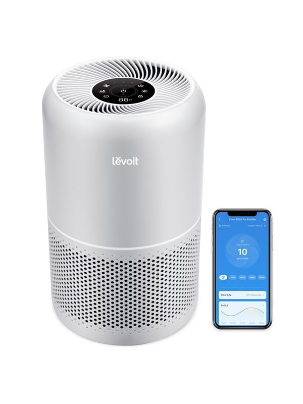 Levoit Smart Core 300S luftrenser med 3-trins filter, HEPA