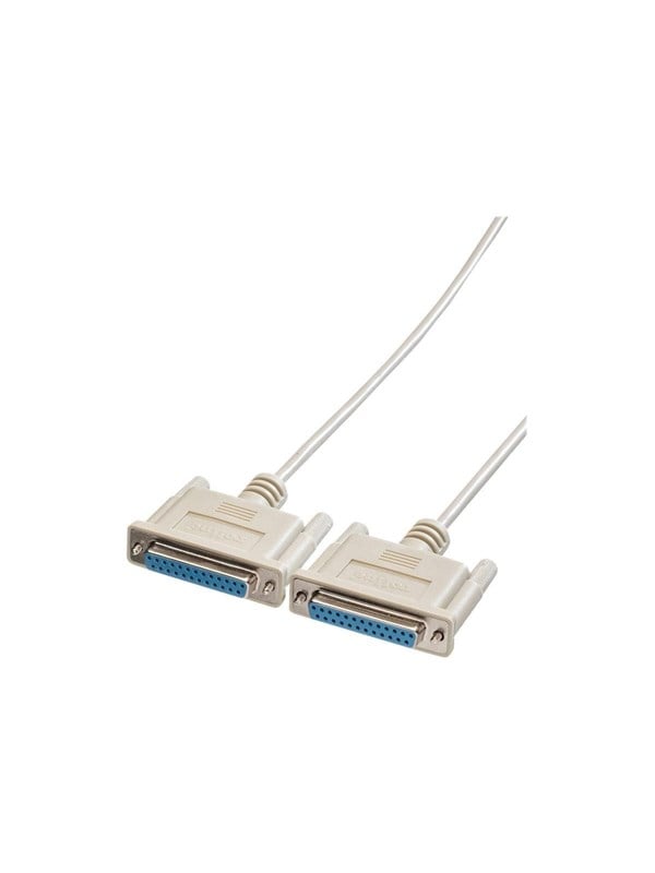 RS232-kabel ROLINE DB25-DB25 hun-hun - 3 m, grå