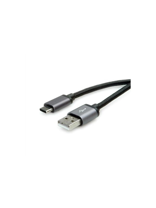 USB-kabel ROLINE 11029027 USB-A til USB-C - 0,8 m, sort