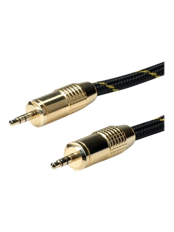 3,5 mm lydkabel ROLINE GOLD han-han - sort/guld