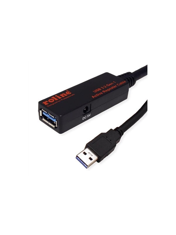 Aktivt USB-forlængerkabel ROLINE 12.04.1071 USB 3.2 Gen 1 - 15 m, sort