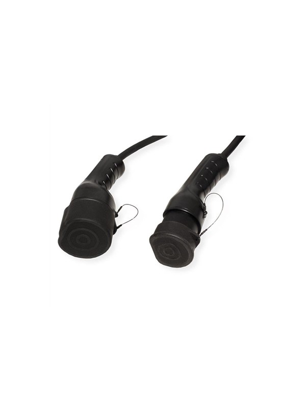 Ladekabel til elbil ROLINE Type 2 spiral 7,5 m - sort