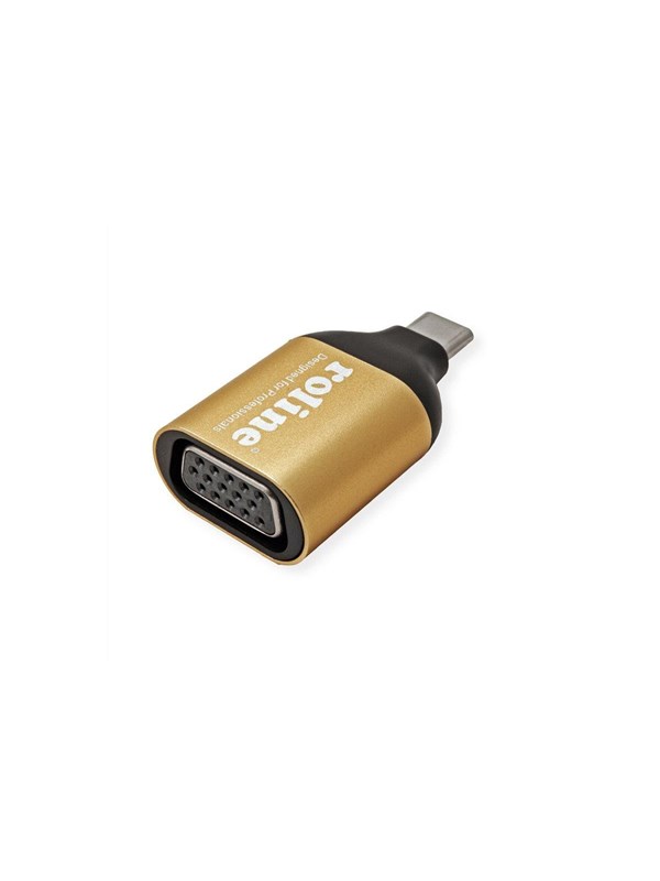 Displayadapter ROLINE GOLD USB Type-C til VGA - guld
