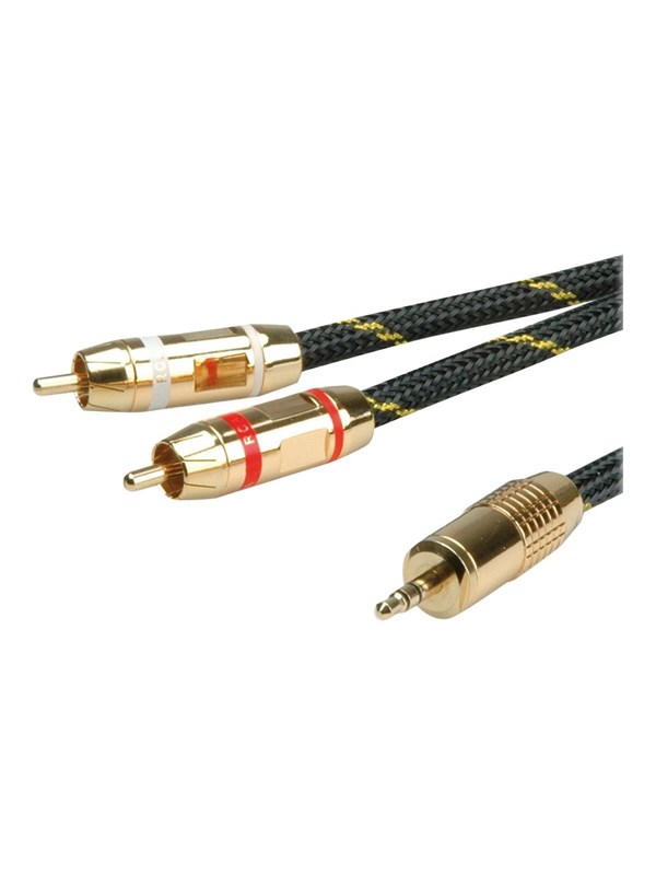 Audiokabel ROLINE GOLD 3,5 mm stereo til 2 x RCA - 2,5 m