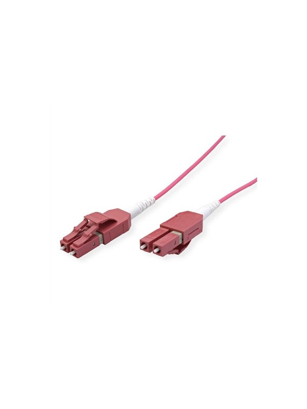 Fiberoptisk duplexkabel ROLINE OM4 LC/LC Uniboot 50/125 µm - violet, 10 m