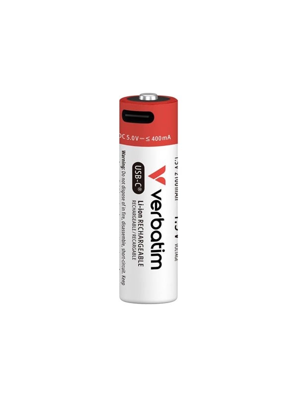 Verbatim Genopladelige AA-batterier med USB-C (4-pak)