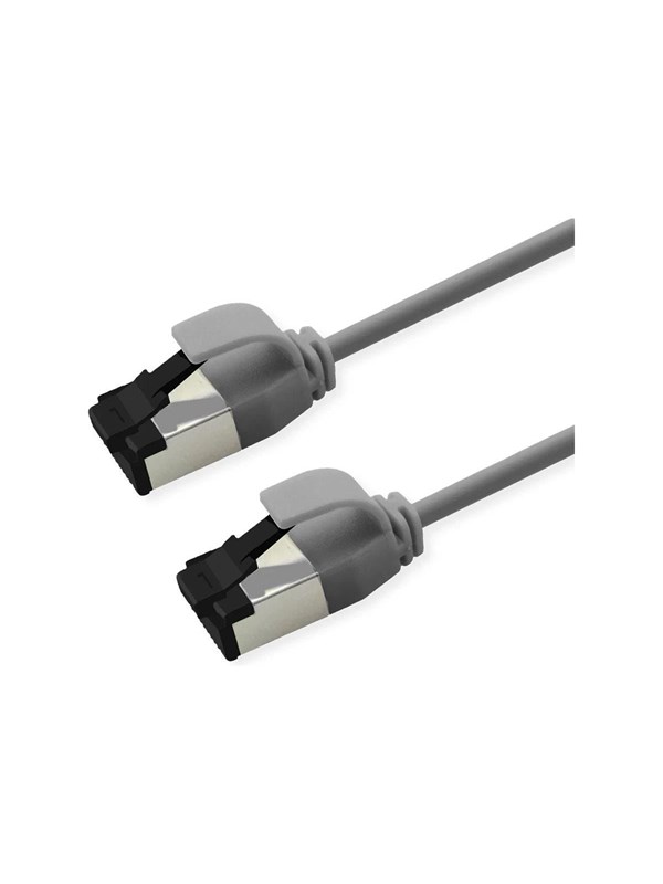 Patchkabel ROLINE Kat.8.1 S/FTP Slim PoE - grå, 1 m
