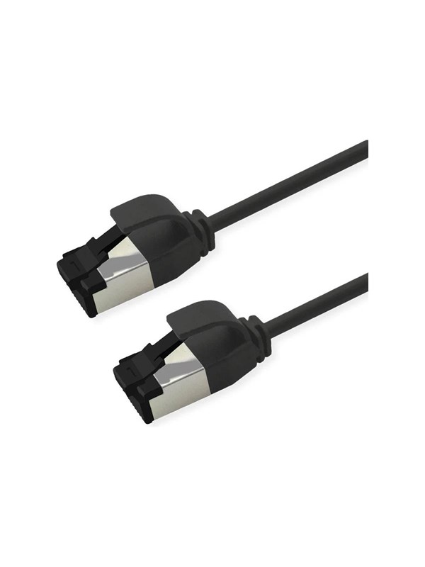 Netværkskabel ROLINE Kat.8.1 S/FTP Slim PoE - sort, 3 m