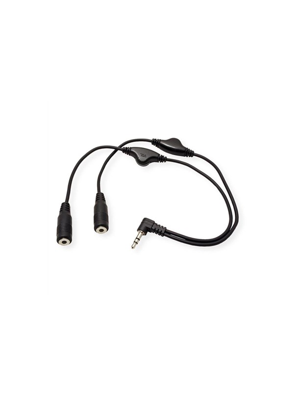 Lyd Y-kabel ROLINE 11.09.4439 3,5 mm han til 2 x hun