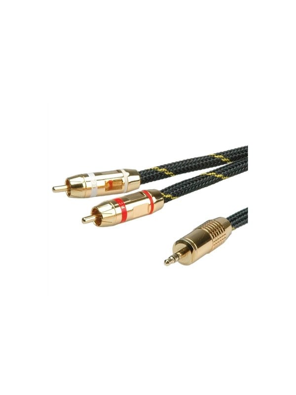 Lydkabel ROLINE GOLD 3,5 mm stereo til 2 x RCA - 5 m