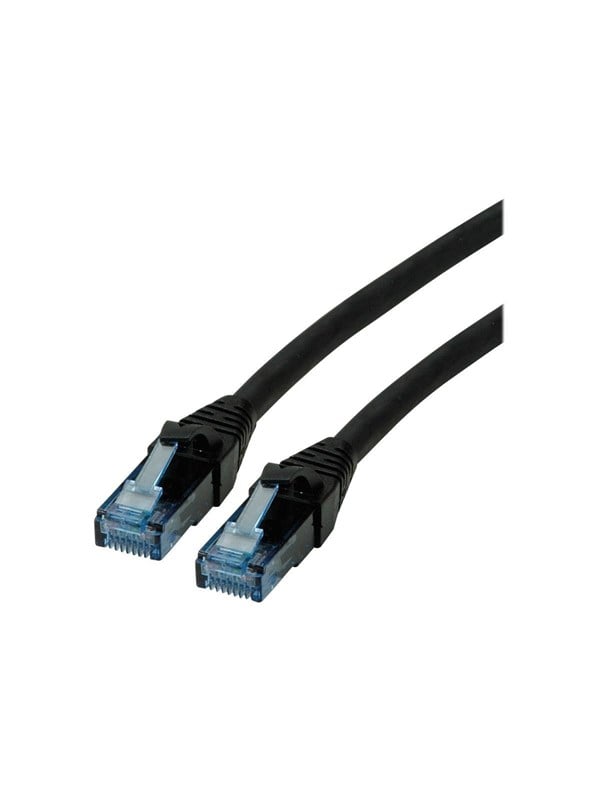 Netværkskabel ROLINE Cat.6A U/UTP RJ-45 - sort, 15 m