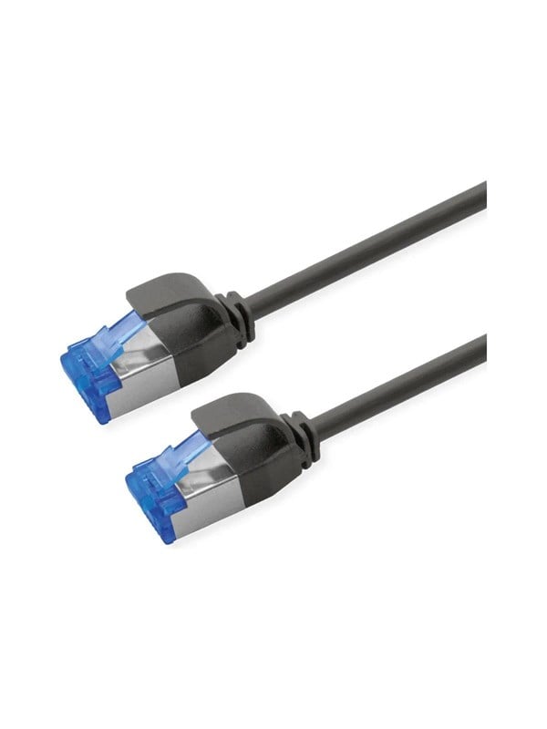 Patchkabel ROLINE Cat.6A Class EA S/FTP LSOH PoE - sort, 7 m