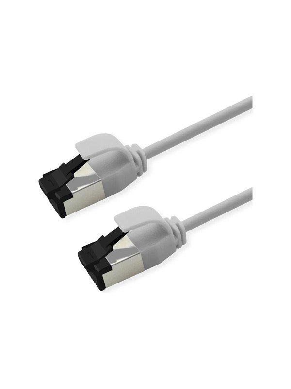 Patchkabel ROLINE Kat.8.1 S/FTP Slim PoE - hvid, 0,3 m