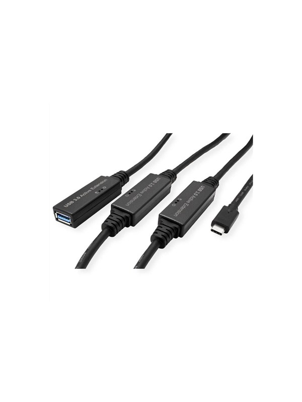 Aktivt USB-repeaterkabel ROLINE 12.04.1068 USB-C han til USB-A hun - 20 m