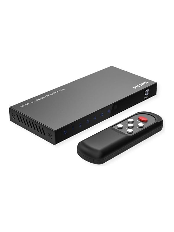 Roline - video/audio switch - 8K with IR remote control - 4 ports
