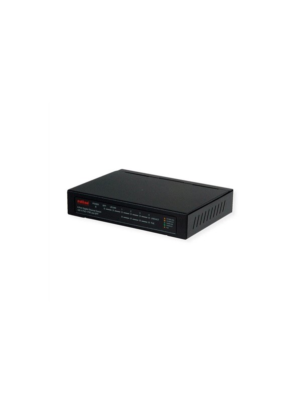 Netværksswitch ROLINE 21.14.3524 - 5x Gigabit, 1x SFP, 4x PoE+